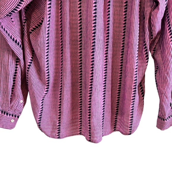 J. Crew long sleeve airy pin tuck ruffled peasant blouse L excellent condition - Picture 9 of 11